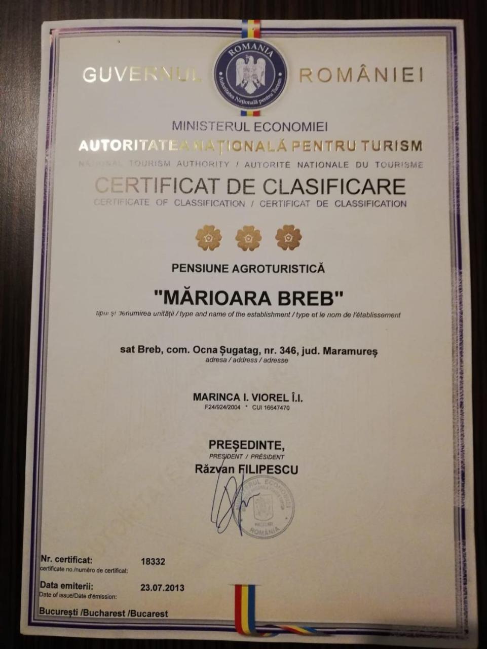 Pensiunea Marioara Breb Екстер'єр фото
